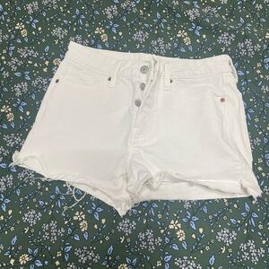 Old Navy White Jean Shorts with Raw Hem